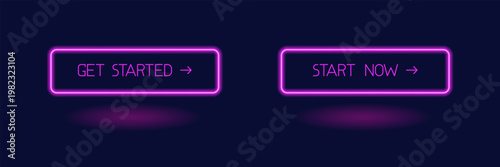 Set of modern call-to-action buttons with the texts "Get Started" and "Start Now". Ideal for landing pages, marketing campaigns, and digital products.