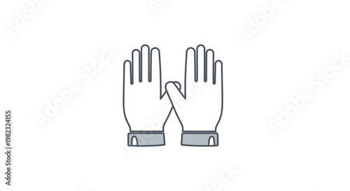 Stylized illustration of two hands with open palms white on white background