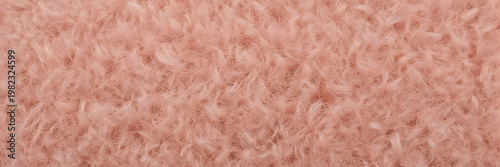 Soft Pink Faux Fur Texture Background, Fluffy Synthetic Sheepskin Carpet Close-up, Romantic Pastel Textile Surface 