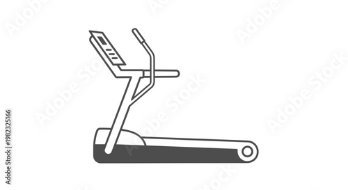 Treadmill exercise machine isolated on white background in modern minimalist style