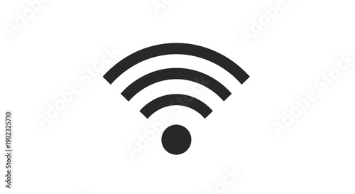 Wireless network icon on white background symbolizing connectivity