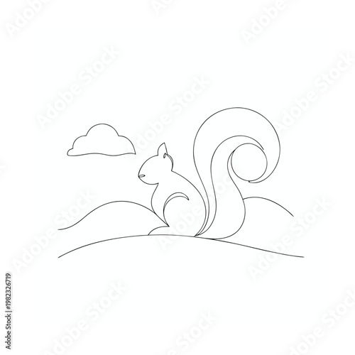 Simple Animal Line Drawing