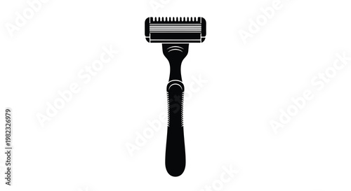 A sleek black silhouette of a modern disposable razor showcasing its handle and multi blade cartridge