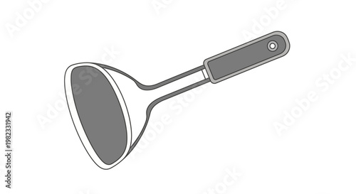 Minimalist Line Art Illustration of a Kitchen Potato Masher Tool.