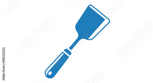 Blue flat vector icon of a kitchen spatula for cooking.