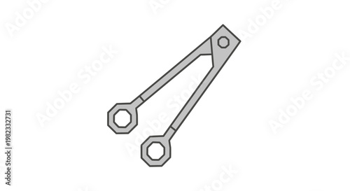 Minimalist vector icon of a kitchen tong utensil.