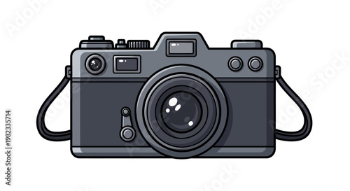 Vintage camera illustration isolated on white background