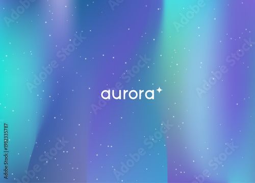 Aurora Light Gradient. Borealis Gradient Blur. Green, Blue And Purple Abstract Sky. Modern Tech Design With Mesh Pattern. Northern Aurora Light. Minimalist Pole And Deep Horizon Art.