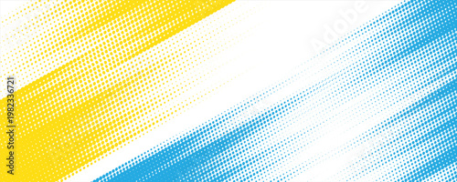 abstract speed lines style yellow and blue color halftone banner design template. eps 10