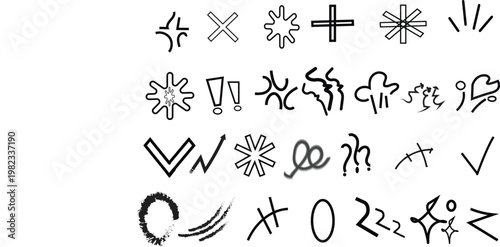 A comprehensive collection of hand drawn vector alphabet letters and zodiac astrology symbols featuring a creative font set for horoscope signs and artistic web design illustration