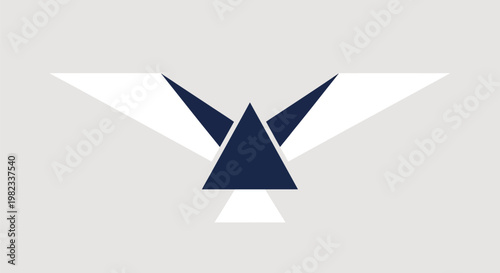 Abstract eagle emblem logo with geometric triangles.
