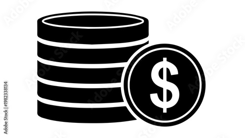 Stack of coins with dollar sign