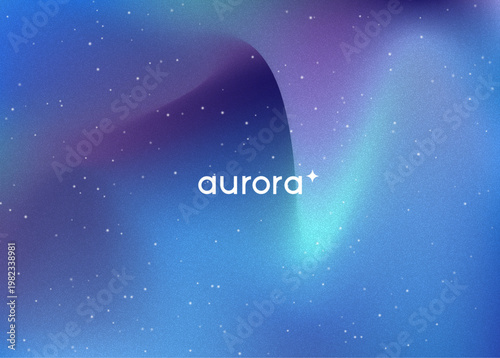 Aurora Light Gradient. Borealis Gradient Blur. Green, Blue And Purple Abstract Sky. Futuristic Web Banner With Glowing Landscape. Modern Tech Design With Mesh Pattern. Northern Aurora Light.