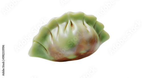 3D Rendered Dumpling with Green Onion Topping