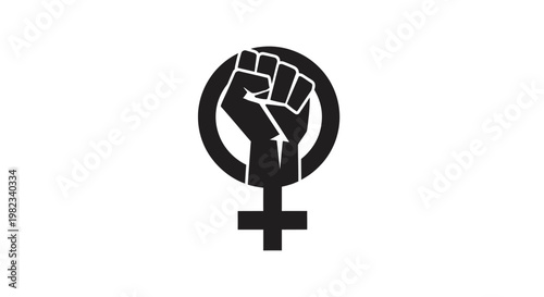 Feminist symbol featuring a raised clenched fist inside the female gender sign.