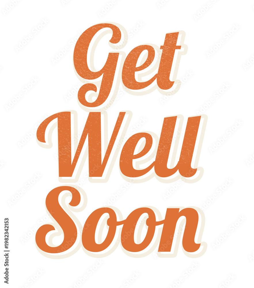 Obraz premium Retro word get well soon typography design element