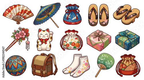 Japanese traditional items and accessories collection