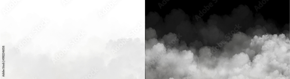 Fototapeta premium PNG image of&nbsp;Volumetric grey smoke and abstract cloud texture with varying light, dark densities, creating a mysterious atmospheric effect on transparent background.