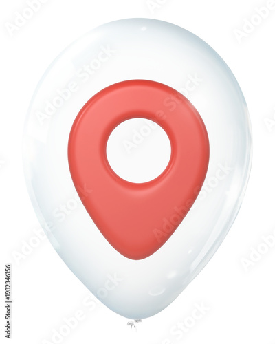 Free Download Location pin png, 3D balloon digital sticker in transparent background - GFXLoad