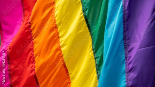 Closeup Silk Gilbert Baker Rainbow Pride Flag Texture