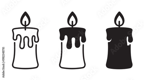 Dripping Candles Illustration Isolated on White for Decorative, Spiritual and Mood Lighting Concepts