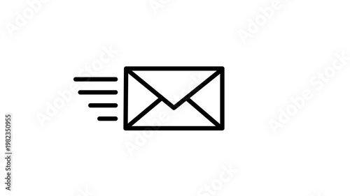 Animated envelope mail icon representing email messaging communication newsletter notification and digital correspondence concept.