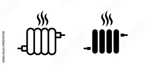 Radiator icon in black color for website or app.