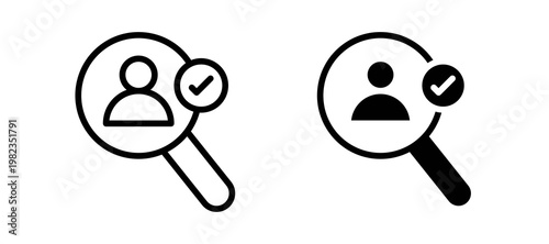 Recruitment icon in black color for website or app.