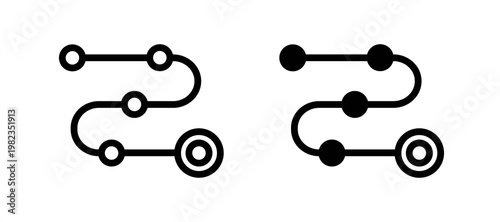 Roadmap icon in black color for website or app.