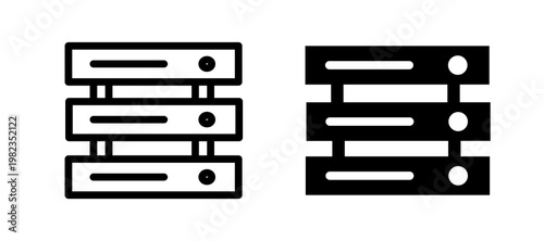 Server icon in black color for website or app.