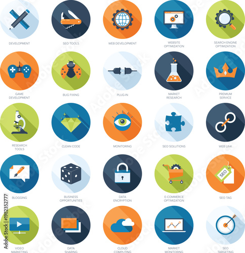 Digital Marketing and Technology Icon Set development