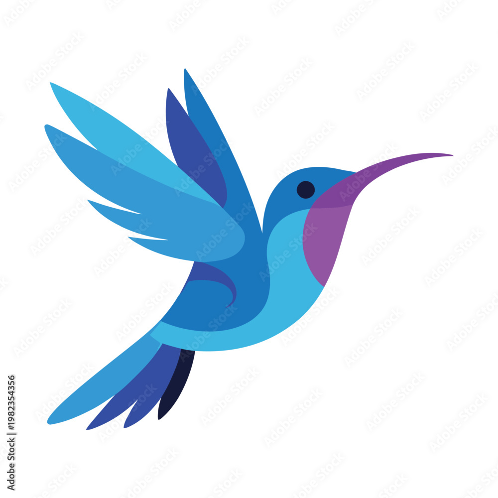 Fototapeta premium A vibrant hummingbird in mid-flight with vivid blue and purple hues
