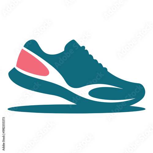 Stylish athletic shoe with sleek design and vibrant accents