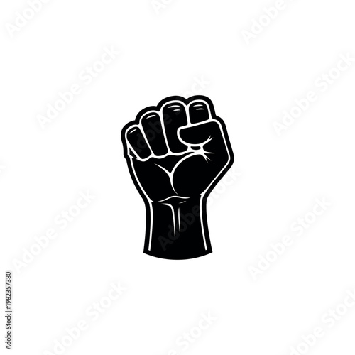 Black raised fist icon symbol.