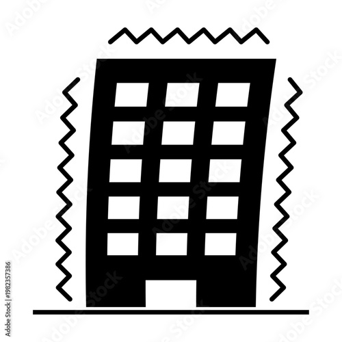 地震で揺れるビル