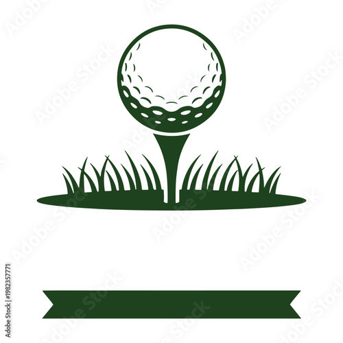Golf ball planted firmly in a tee on a green grass surface