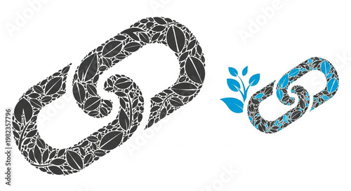 Nature's Connectivity Eco-Friendly Link Icons Representing Growth and Sustainable Partnerships