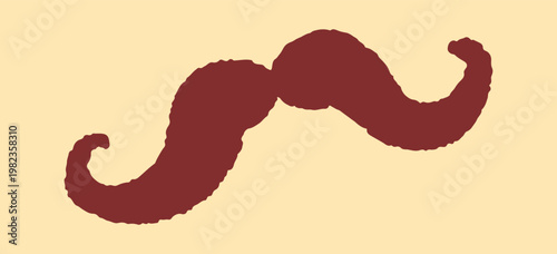 Mustache Curled Handlebar Silhouette Retro