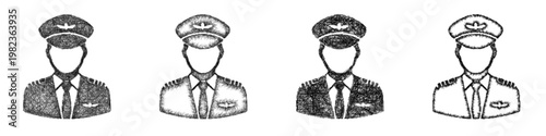 Sketch pilot icon design set