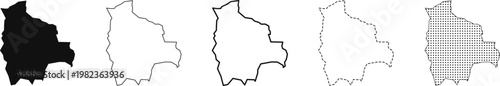 Bolivia Map Vector Outline Silhouette Dotted Pattern Border Shape South America Country