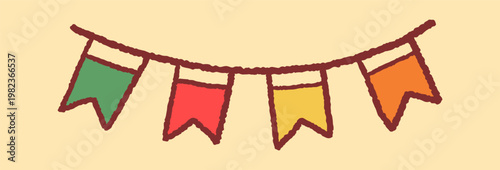 Bunting Garland Hanging Festive Doodle