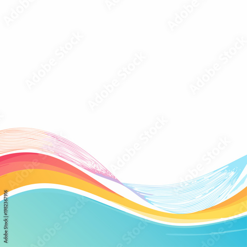 Colorful Wavy Lines and Shapes Design Element.