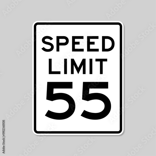 Foto traffic Signal Speed Limit 55 Miles Traffic Road Regulation Road Sign For Safety