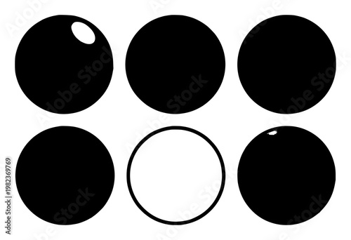 Virtual assistant voice orb set with solid black icon and white background featuring assistant, voice, orb with black icon and white background