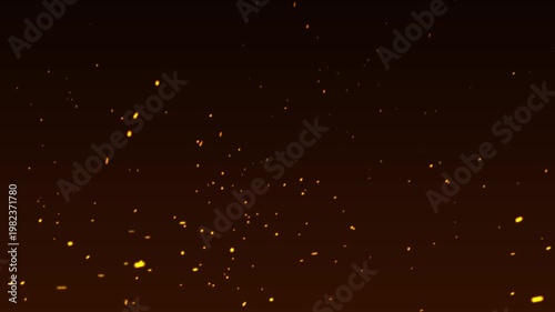 Burning ash rise from large fire in the night sky, Realistic fire sparks isolated on a black background, capturing dynamic glowing embers for cinematic visual effects and motion graphic overlays, 4k