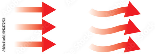 Air flow arrows set. Set of blue arrow showing wind air flow. Vector set of air flow arrows. Blue air flow arrows showing wind circulation and ventilation. Set of blue arrows showing cold air arrows.