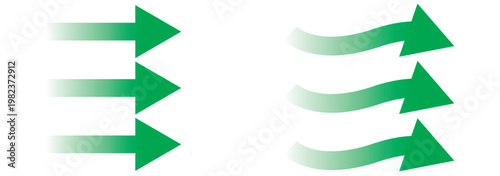 Air flow arrows set. Set of blue arrow showing wind air flow. Vector set of air flow arrows. Blue air flow arrows showing wind circulation and ventilation. Set of blue arrows showing cold air arrows.