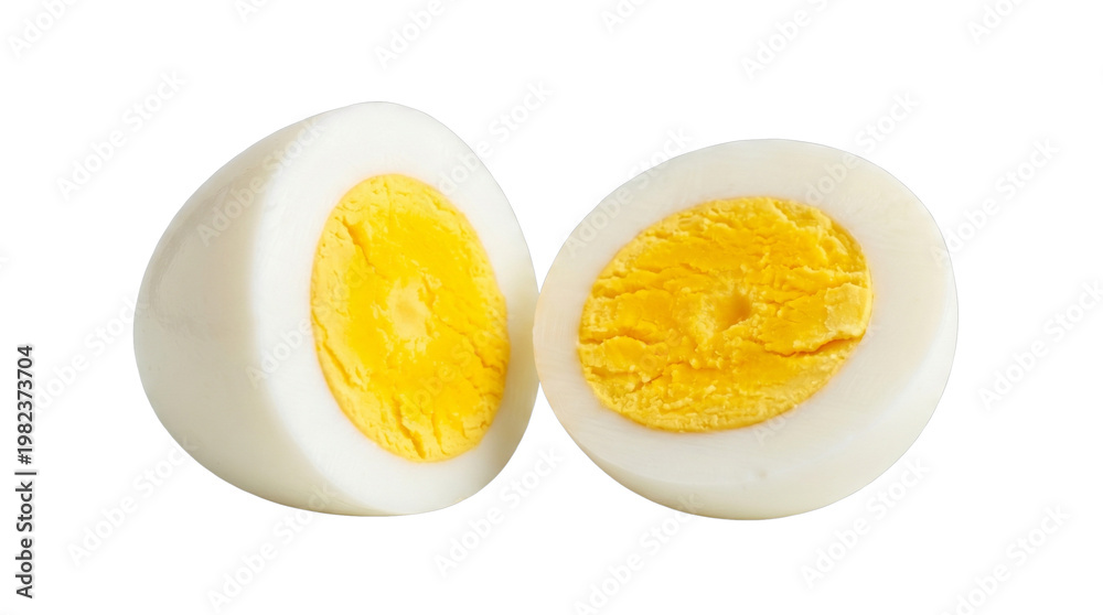Εκτύπωση καμβά Halved hard-boiled egg, showing bright yellow yolk and white albumen