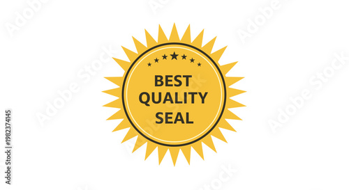 Gold badge with best quality seal and star decoration design