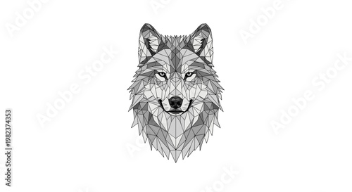 Realistic illustration of a wolf head with detailed fur and features